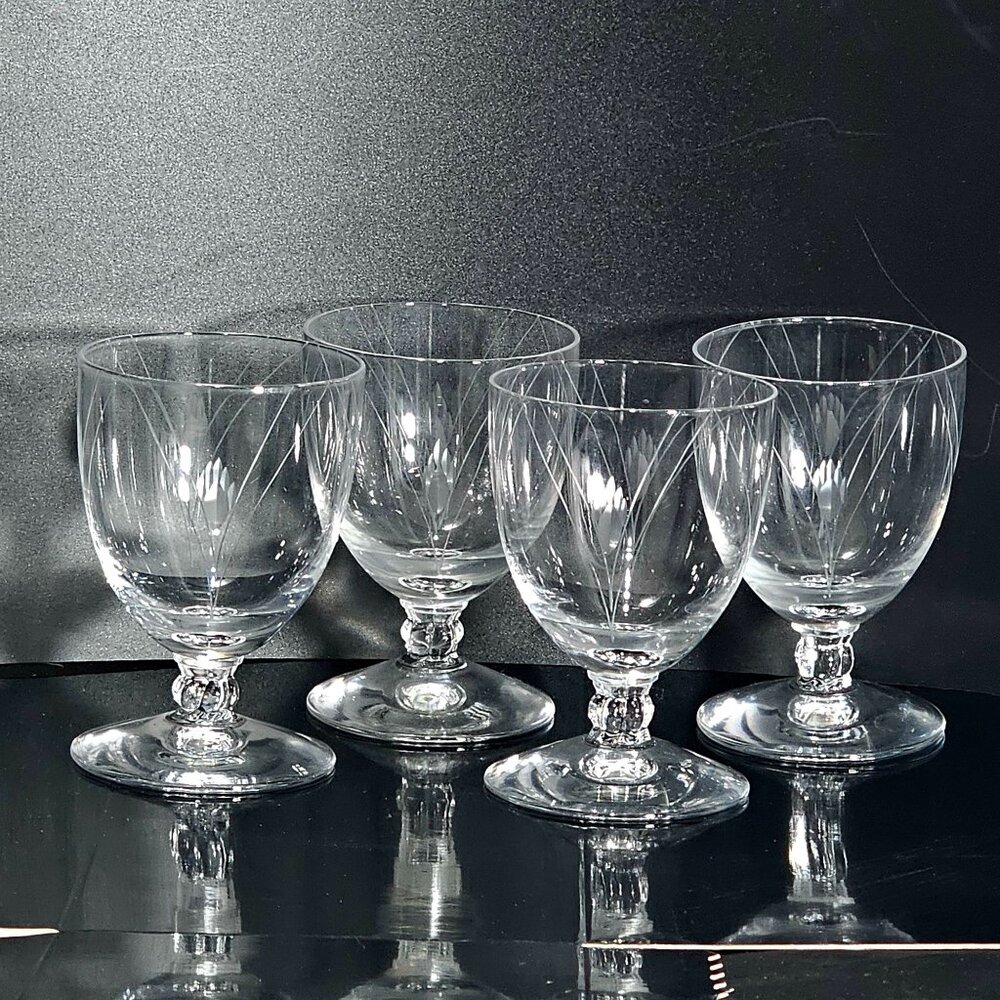 4 Fostoria Heraldry Dessert Cocktail Glasses 3.5" oyster sherbet Art Deco 3oz US - Picture 7 of 7